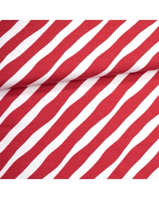 Diagonal organic jersey, red - white