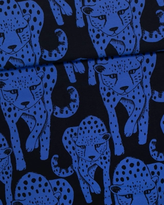 Cheetah organic jersey, blue