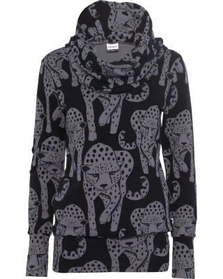 HALLA hoodie, Cheetah, dark grey - black