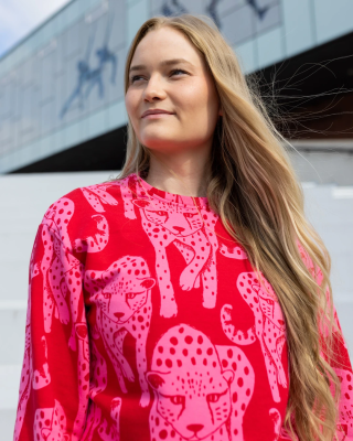 Gepardi joustocollege harjattu, pinkki - punainen
