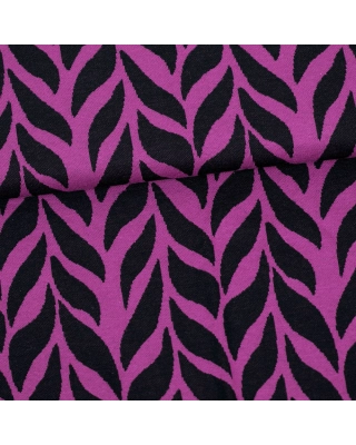 Vävd bomullsjacquard, Plait, violett - svart