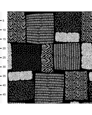 Jacquard neulos, Sarka, mustavalkoinen