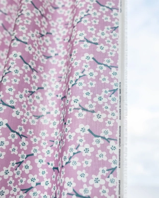 Cherry blossom cotton percale, lilac - depths