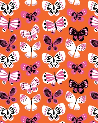 Butterflies organic jersey, orange - pink