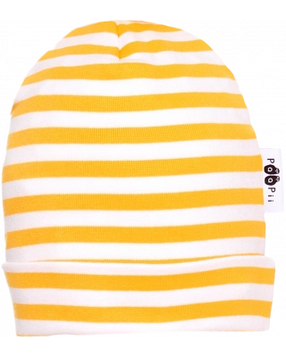 KIDS BEANIE cotton, Striped, sun - white