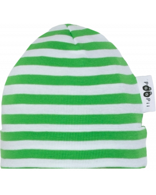 KIDS BEANIE cotton, Striped, green - white