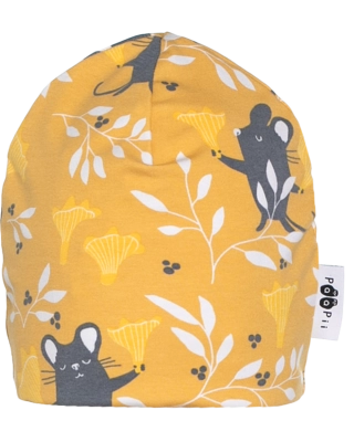 KIDS BEANIE jersey, Chanterelle, ochre - sun