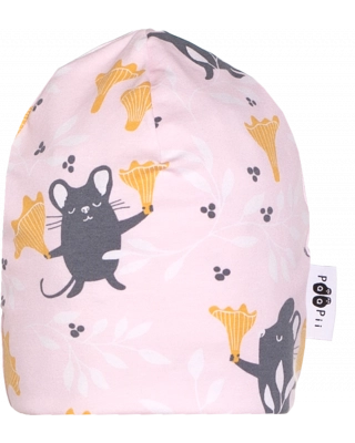 KIDS BEANIE jersey, Chanterelle, soft pink - ochre