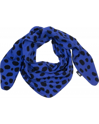 SCARF jacquard, Cheetah dots, blå - svart