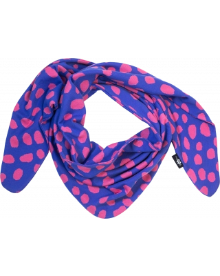 SCARF jacquard, Cheetah dots, blå - pink