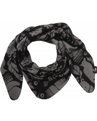 SCARF jacquard, Gates of Pohjola, black - dark grey