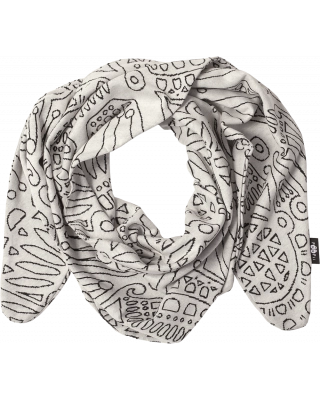 SCARF jacquard, Distaff, natural white - black