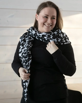 SCARF jacquard, Nightingale, svart