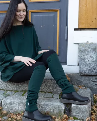 NIETOS benvärmare i merinoull, mörkgrön