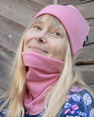 TUBE SCARF - merino wool, light pink