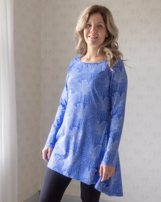 HEIJA tunic, Kuukkeli, blue - light blue