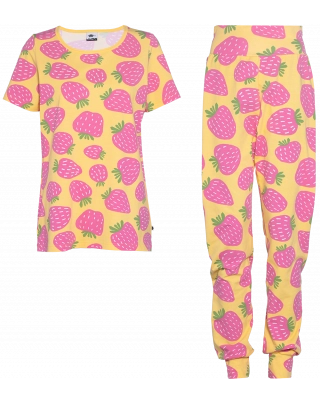 HETTA pajamas, Polka, yellow - pink - forest