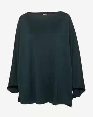 HYGGE poncho i merinoull, mörkgrön