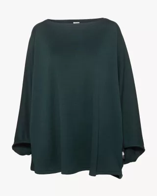 HYGGE poncho i merinoull, mörkgrön