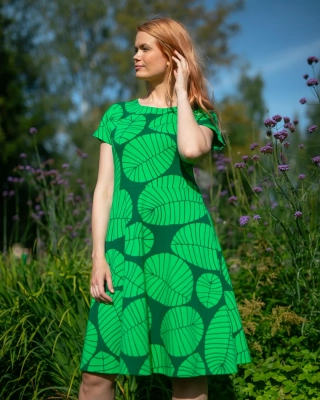 JULIA dress, Banana leaf, green - dark green