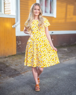 JULIA dress, Cherry blossom, sun - beetroot