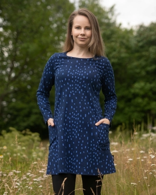 KANNEL tunic, Rain, storm - blue