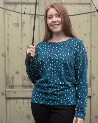 LOUNA shirt, Rain, depths - turquoise