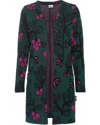 LUMO cardigan, Lingonberry, dark green - purple