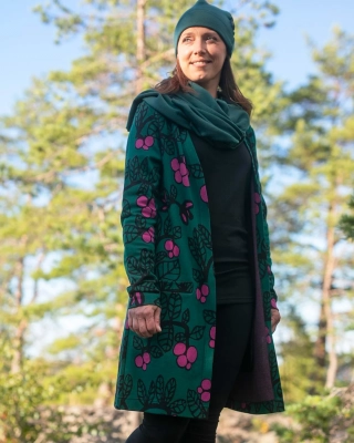 LUMO cardigan, Lingonberry, dark green - purple