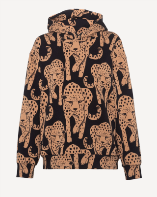 LUOTO hoodie unisex, Cheetah, caramel - black