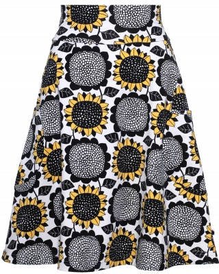 PISARA skirt, Sunflower, white - sun - black