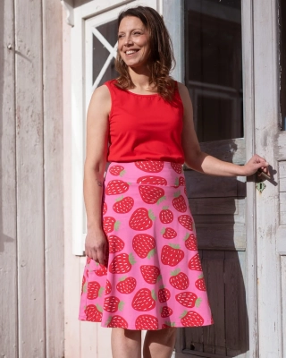 PISARA skirt, Polka, pink - red