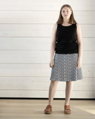 PISARA skirt, Beach stones, black&white