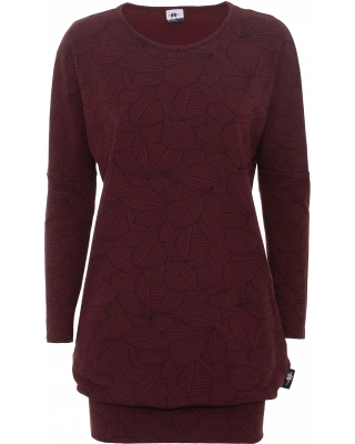 POLKU tunic, Leafs, beetroot