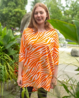 SADE top, Zebra, soft pink - orange