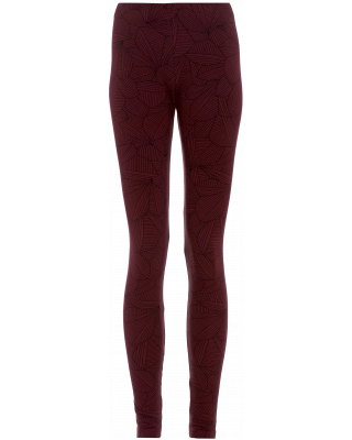 SILJA  leggings, Leafs, beetroot