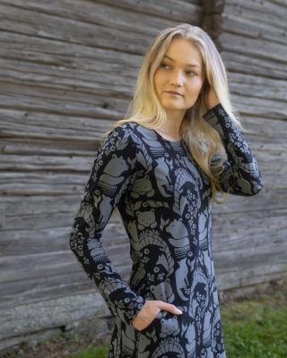 SINI dress, Gates of Pohjola, dark grey - black