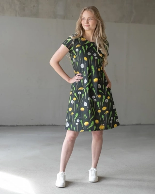 SOINTU dress, Dandelions,  black