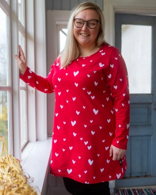 SUMU tunic, Hearts, red