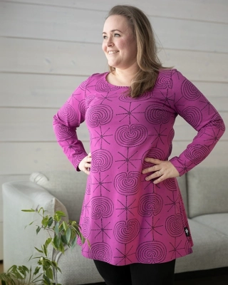 SUMU tunic, Giant's garden, purple - black