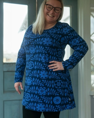 SUMU tunic, Fleur, blue - storm