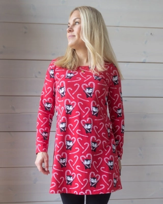 SUMU tunic, Myyry's candy cane, red