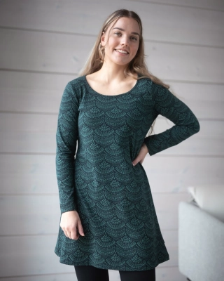 SUMU tunic, Lace, dark green - black