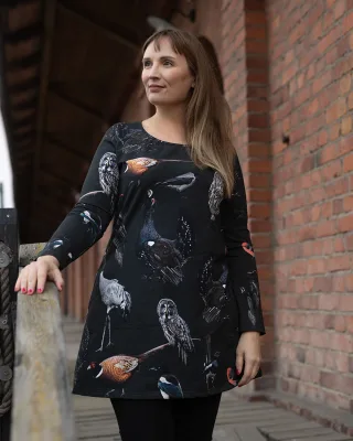 SUMU tunika, Feathered friends, svart