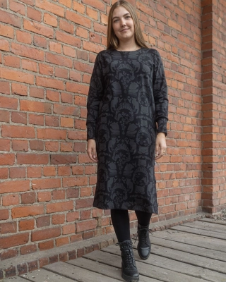 YLVA sweatshirt dress, Gates of Pohjola, black