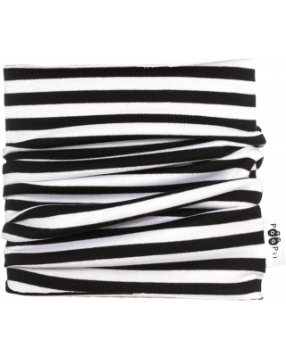 RIBBED TUBE SCARF, Striped, black - white