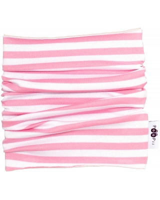 RIBBED TUBE SCARF, Striped, light pnk - white