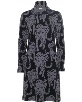 ROUTA dress, Cheetah, dark grey - black