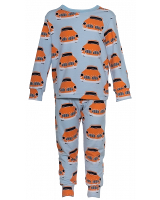 RUSKO pajamas, Vintage cars, light blue - orange