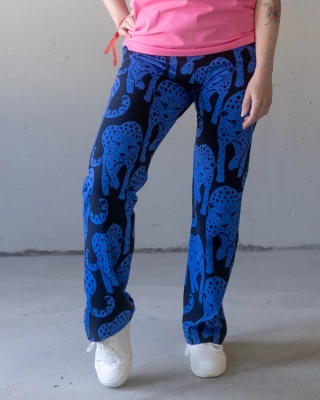 SAAGA trousers, Cheetah, blue - black